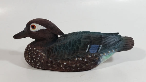 Female Wood Duck Miniature Resin Wildlife Bird Sculpture 8" Long