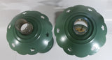 Set of 2 Vintage Dietz Kerosene Oil Lantern Lamp Green with Maple Leaf Theme 17" Tall and 15" Tall