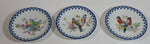 Set of 3 Vintage 1970s Porcelain Bird Plates with Blue Decorative Trim