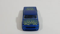 2003 Hot Wheels First Editions Steel Flame Metallic Blue Die Cast Toy Car Low Rider Truck Vehicle