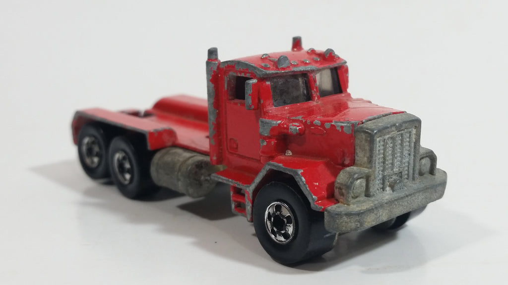 1989 Hot Wheels Peterbilt Dump Truck Semi Rig Red Die Cast Toy Car Veh ...