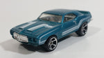 2010 Hot Wheels Muscle Mania 1969 Pontiac Firebird T/A Metalflake Aqua Blue Die Cast Toy Car Vehicle