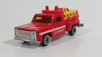 RealToy Boeing Aerospace Red Fire Pickup Truck with Yellow Ladders Die Cast Toy Car Vehicle