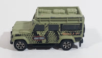 2010 Matchbox Jungle Explorers Land Rover Defender Flat Olive Green Die Cast Toy Car Vehicle