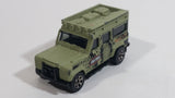 2010 Matchbox Jungle Explorers Land Rover Defender Flat Olive Green Die Cast Toy Car Vehicle