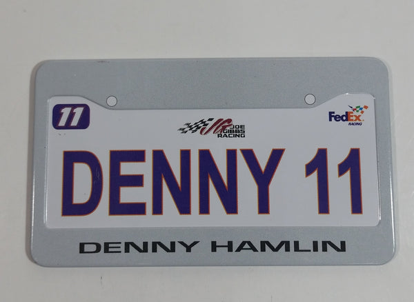 NASCAR Joe Gibbs Racing "Denny 11" Denny Hamilin Fedex 2" x 3 1/2" Miniature Metal License Plate