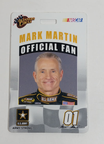 NASCAR Winner's Circle Mark Martin U.S. Army #01 Official Fan 2 1/8" x 3 3/8" Miniature Pit Pass
