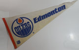 Vintage Edmonton Oilers NHL Ice Hockey Team Full Size Felt Pennant GUC 29 1/2" Long