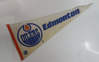 Vintage Edmonton Oilers NHL Ice Hockey Team Full Size Felt Pennant GUC 29 1/2" Long