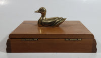 Ducks Unlimited Single Pack of Playing Cards In Wooden Box with Bronze Duck Decoy On Top