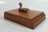Ducks Unlimited Single Pack of Playing Cards In Wooden Box with Bronze Duck Decoy On Top