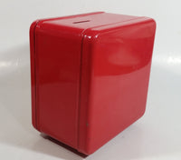 Fort Knox Combination Lock Safe Shaped Red Steel Coin Bank Collectible