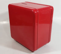 Fort Knox Combination Lock Safe Shaped Red Steel Coin Bank Collectible