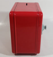 Fort Knox Combination Lock Safe Shaped Red Steel Coin Bank Collectible