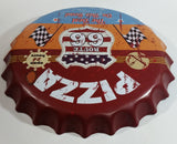 Route 66 Pizza The Best On The Road Open 24 Hours 16" Diameter Metal Tin Bottle Cap Shaped Embossed Sign