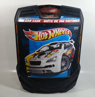 2011 Hot Wheels 100 Car Carry Case 1/64 Scale Black Die Cast Toy Car Vehicles Collectible with Wheels and Extending Pull Handle