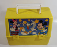 Disney Mickey Mouse Minnie Mouse Donald Duck Cartoon Characters Stars and Moon Themed Thermos Brand Yellow Lunch Box