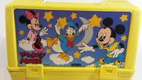Disney Mickey Mouse Minnie Mouse Donald Duck Cartoon Characters Stars and Moon Themed Thermos Brand Yellow Lunch Box