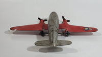 Vintage 1950s Wyandotte Twin Propeller Airforce Military Pressed Steel Toy Airplane 9 1/2" Wing Span