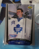1999 Hasbro Starting Lineup NHL Ice Hockey Player Goalie Curtis Joseph Toronto Maple Leafs Action Figure and Upper Deck Trading Card New in Package