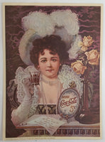 Vintage 1975 Hickory Inc. Carson City, Nevada Coca-Cola Coke Woman Drinking Coke Laminated Art Print Poster 9 1/2" x 14"