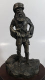 Rare Vintage 1977 LaRocca Mountain Man Pewter 9 1/2" Tall Figure Sculpture on Wood Base