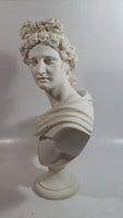 Greek Mythology God Apollo 14 1/2" Tall Solid Alabaster Head Bust Sculpture