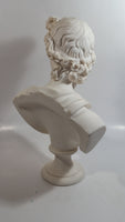 Greek Mythology God Apollo 14 1/2" Tall Solid Alabaster Head Bust Sculpture