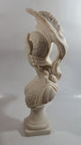 Greek Mythology Goddess Athena Aohna 14 1/2" Tall Solid Alabaster Head Bust Sculpture