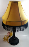 Vintage Style "A Christmas Story" Movie Film Las Vegas Burlesque Styled 20" Tall Leg Lamp with Fish Net Stocking and Yellow Shade with Black Frill