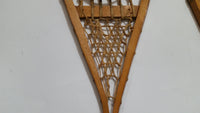 Vintage Authentic Wood Rawhide Snow Shoes Set with Leather Boot Straps