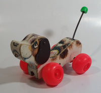 Vintage 1968 Fisher Price 693 Little Snoopy Wooden Dog Pull Toy with Metal Spring Tail