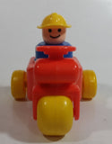1984 Fisher Price Little People Orange Farm Tractor Toy with Construction Worker Character