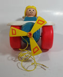 1980 Fisher Price Toys 171 Airplane Pilot Pull Toy With Rotating Propeller When It Moves Made in U.S.A.