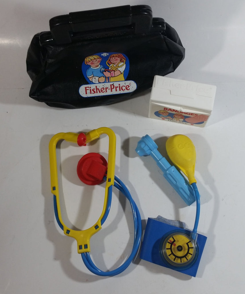 Vintage Fisher Price Doctor Bag Medical Kit Toy Set With Multiple Acce