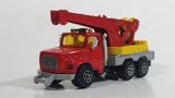 Majorette Picker Crane Truck Red Yellow Grey 1/60 Scale Die Cast Toy Car Vehicle