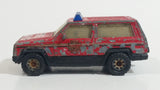 1997 Matchbox Jeep Cherokee Fire Chief Red Die Cast Toy Car Rescue Emergency Firefighting Vehicle