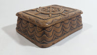 Vintage Syroco Captain Ship's Wheel Boat Brown Wood Trinket Keepsake Box Nautical Collectible