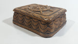 Vintage Syroco Captain Ship's Wheel Boat Brown Wood Trinket Keepsake Box Nautical Collectible