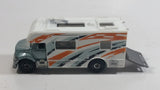 2008 Matchbox Outdoor Adventure Motor Home RV Metalflake Light Blue Silver and White MB756 Die Cast Toy Car Recreational Vehicle with Opening Rear Gate