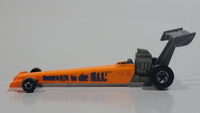 1994 Hot Wheels Dragster "Driven to the max!" Bright Fluorescent Orange Die Cast Toy Race Car Vehicle