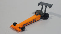 1994 Hot Wheels Dragster "Driven to the max!" Bright Fluorescent Orange Die Cast Toy Race Car Vehicle