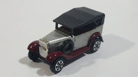 Vintage 1974 Tomica No. 60 Datsun Silver and Maroon Red with Black Roof 1/49 Scale Die Cast Toy Car Vehicle Made in Japan