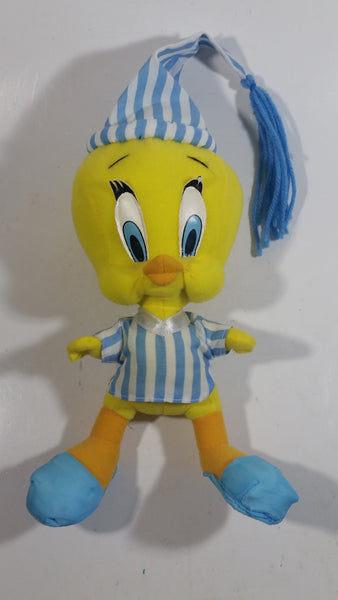 Warner Bros. Looney Tunes Tweety Bird In Pyjamas with Blue Slippers 10" Tall Cartoon Character Plush Stuffed Animal