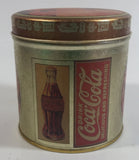 Coca-Cola Coke Soda Pop Small Round Vintage Reproduction Tin Container Beverage Collectible