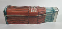 1997 Coca-Cola Coke Soda Pop Large 13" Long Bottle Shaped Embossed Tin Container with Hinged Lid