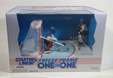 1997 Kenner Hasbro Starting Lineup Freeze Frame One On One NHL Ice Hockey Player Jaromir Jagr Pittsburgh Penguins and Patrick Roy Colorado Avalanche Action Figures New in Box