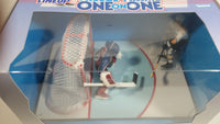 1997 Kenner Hasbro Starting Lineup Freeze Frame One On One NHL Ice Hockey Player Jaromir Jagr Pittsburgh Penguins and Patrick Roy Colorado Avalanche Action Figures New in Box