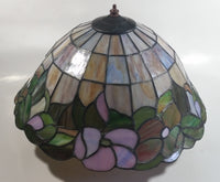 Beautifully Colored Stained Glass Ceiling Light Fixture 3 Socket 15" Diameter