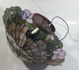 Beautifully Colored Stained Glass Ceiling Light Fixture 3 Socket 15" Diameter